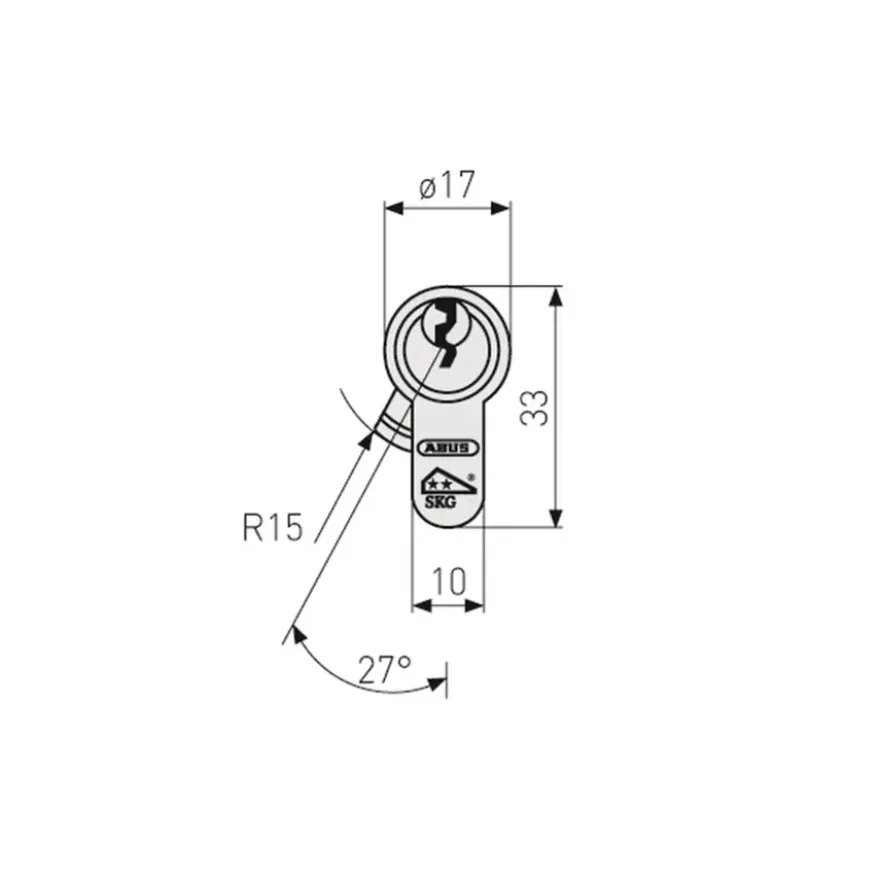Abus knopcilinder KE60NP High Security 30/30 mm