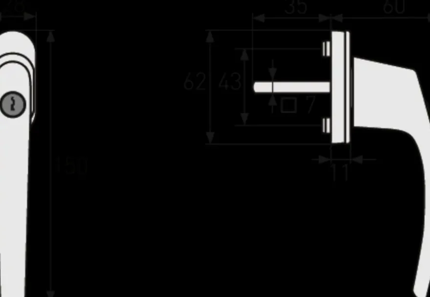 Abus raamkruk FG71 zwart SKG**