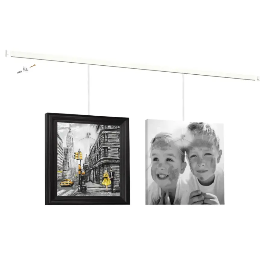 Artiteq Click Rail schilderij ophangsysteem compleet 2 meter wit crème RAL 9010