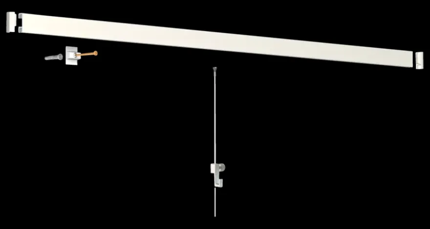 Artiteq Click Rail schilderij ophangsysteem compleet 2 meter wit RAL 9016 overschilderbaar