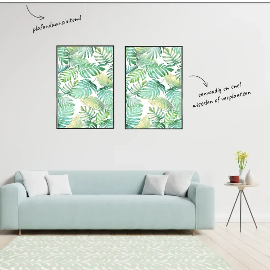 Artiteq Click Rail schilderij ophangsysteem compleet 2 meter wit RAL 9016 overschilderbaar