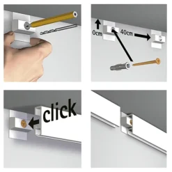 Artiteq Click Rail schilderij ophangsysteem compleet 6 meter créme-wit RAL 9010