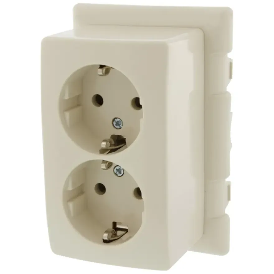 Attema Stopcontact RA Dubbel met Montageplaat