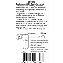ATZ Insteekslot badkamerslot/wc-slot met zwarte voorplaat Doorn 50mm