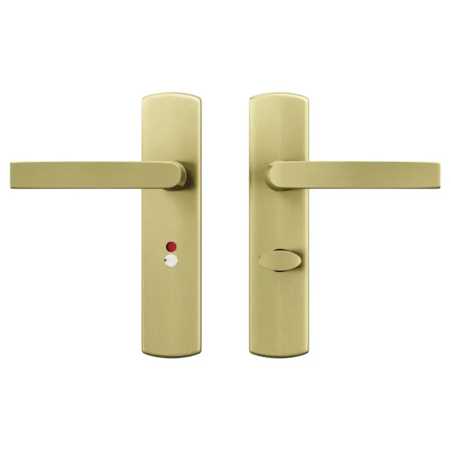 AXA deurkrukset Curve klik blindschild met wc-/badkamersluiting goud