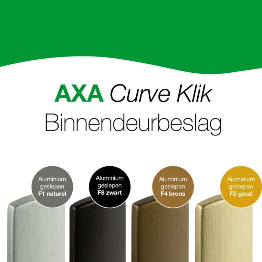 AXA deurkrukset Curve Milan zwart blindschild sleutelgat PC72