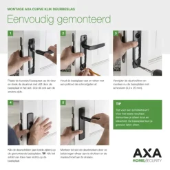 AXA Langschild binnendeur voor cilinderslot 72 mm zwart