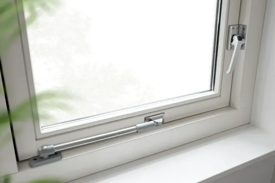 AXA Raamsluiting met drukknop links aluminium