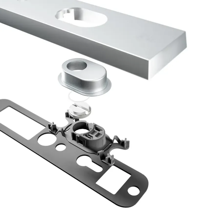AXA veiligheidsbeslag Edge achterdeur aluminium smal schild met SKG 3-sterren 92 mm