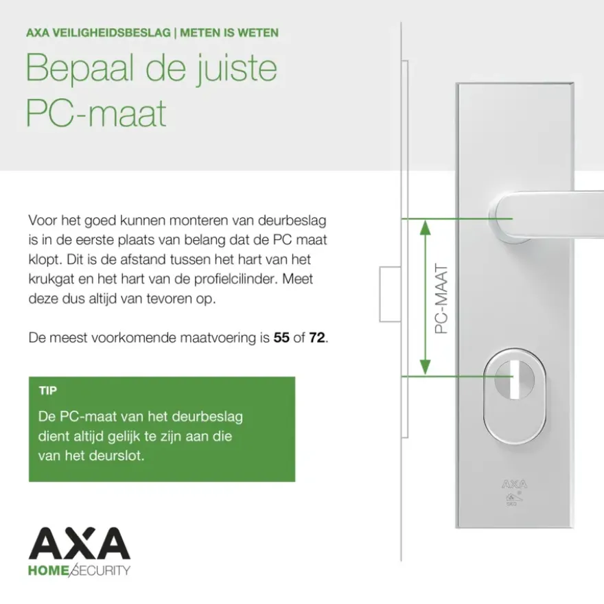 AXA veiligheidsbeslag Oval voordeur aluminium langschild met SKG 3-sterren 72 mm