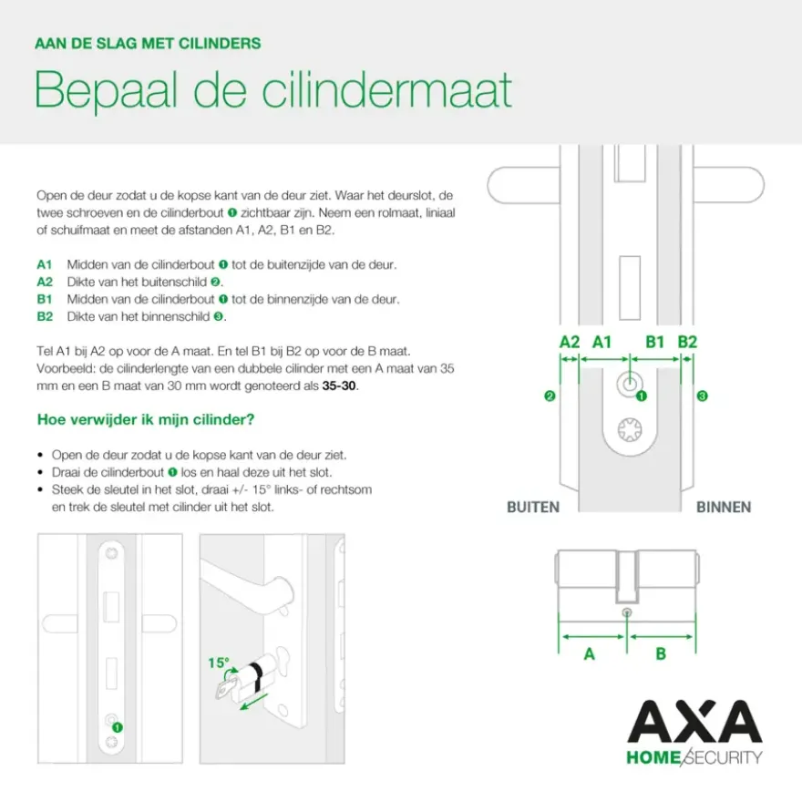 AXA veiligheidscilinder security 30-30mm SKG**