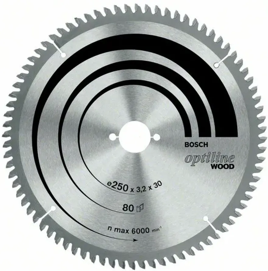 Bosch cirkelzaagblad Optiline voor hout 60 tanden - 254 x 30 x 2,8 mm
