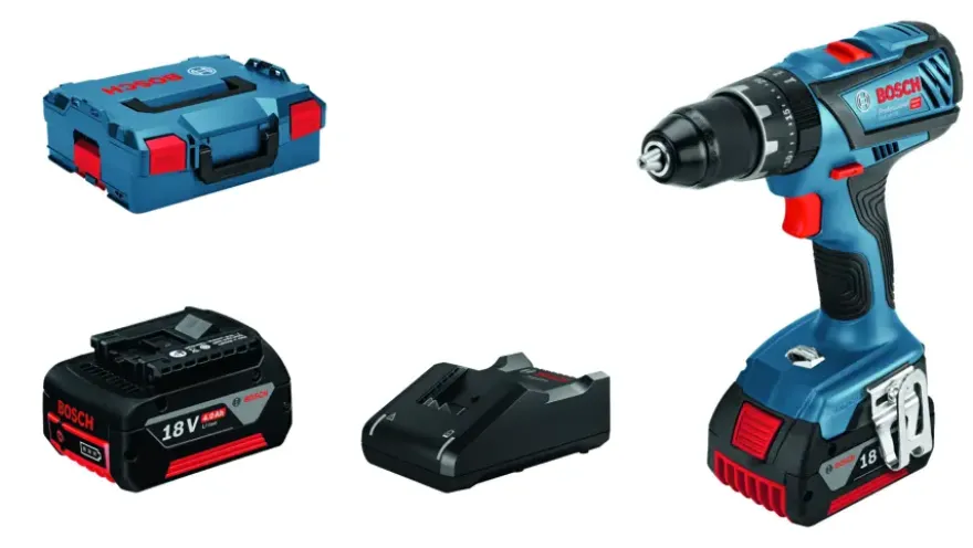 Bosch Professional 18V klopboormachine (63Nm) GSB 18V-28 incl. 2 accu's 4.0Ah + lader en L-BOXX