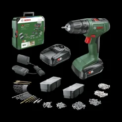Bosch 18V accuboormachine EasyDrill Systeembox met 241 accessoires (incl. 2 accu's 1.5Ah + lader)