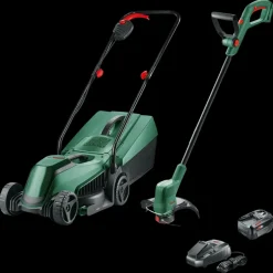 Bosch 18V grasmaaier EasyMower + trimmer EasyGrassCut (incl. 4.0Ah accu + lader)