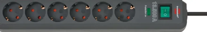 Brennenstuhl Eco-Line 13.500 A stekkerdoos met overspanningsbeveiliging 6-voudig 5 meter
