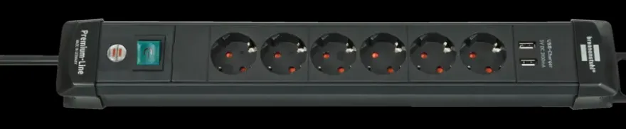 Brennenstuhl Premium-Line Stekkerdoos 6-voudig + 2 USB 3 Meter