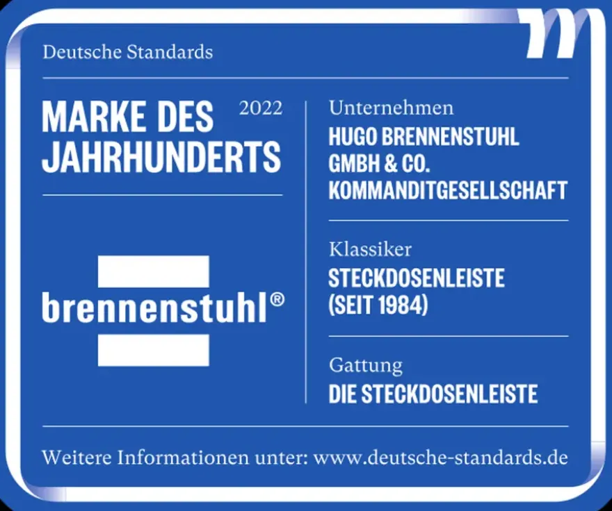 Brennenstuhl Secure-Tec 19.500 A stekkerdoos 8-voudig 3 meter snoer