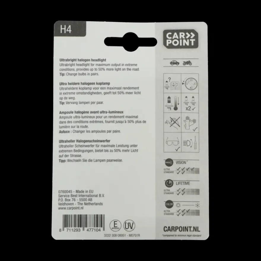 Carpoint autolamp H4 Ultrabright 12V 60/55W