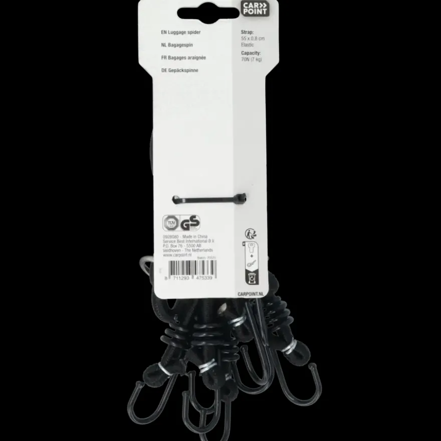 Carpoint Bagagebinder Ø 8mm 8 haken 30-55cm