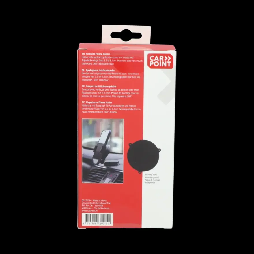 Carpoint Draagbare Opklapbare Smartphone Houder Klem Rond