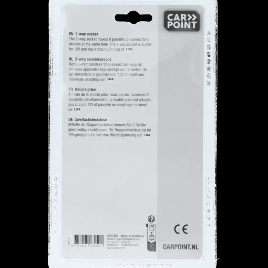 Carpoint dubbele verlengkabel tbv 12 volt lengte 2x2M