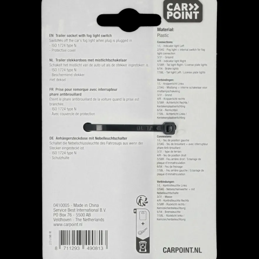 Carpoint 7-Polige Kunststof Stekkerdoos met Mistlampschakeling