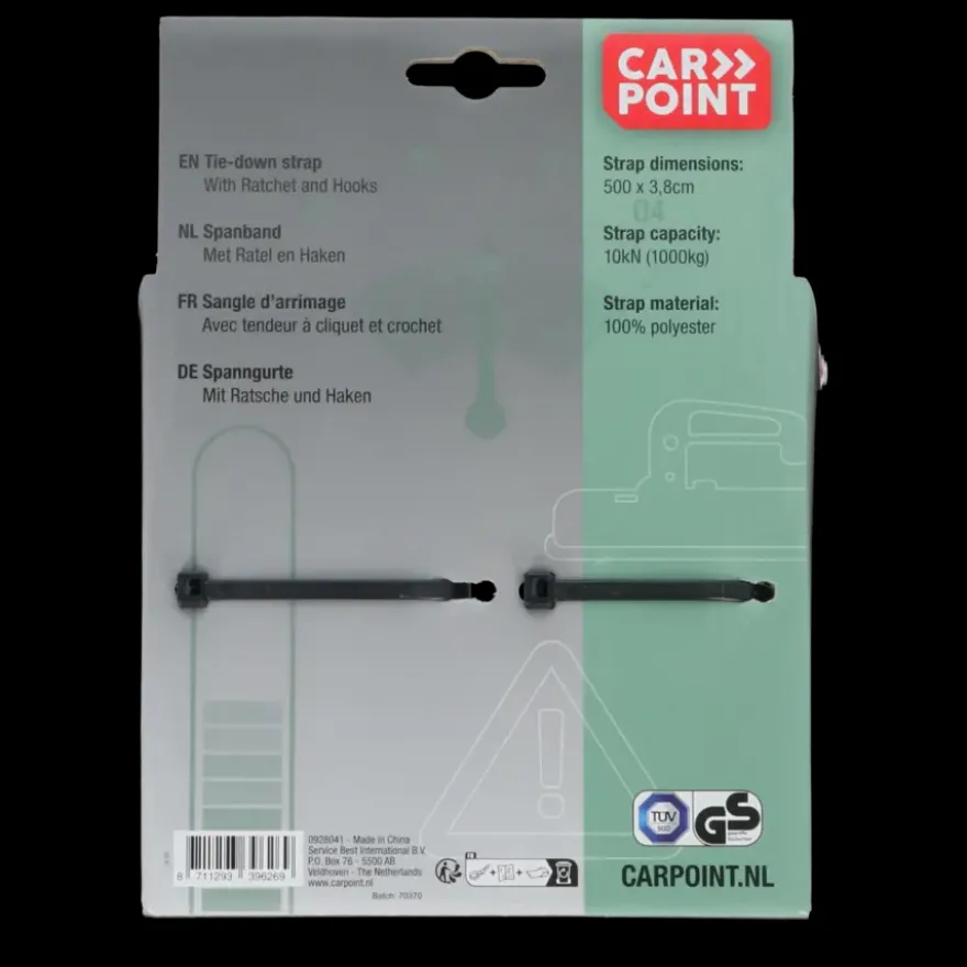 Carpoint Spanband met Ratel en Haken 5 Meter