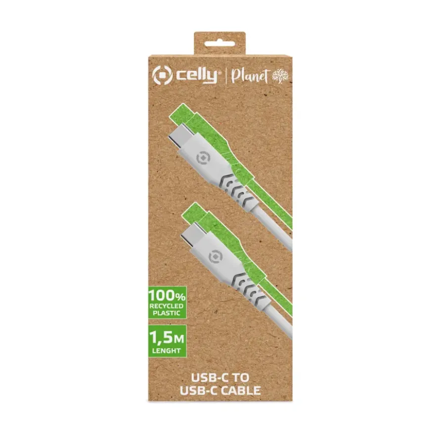 Celly Planet USB-C > USB-C kabel wit 1,5 meter