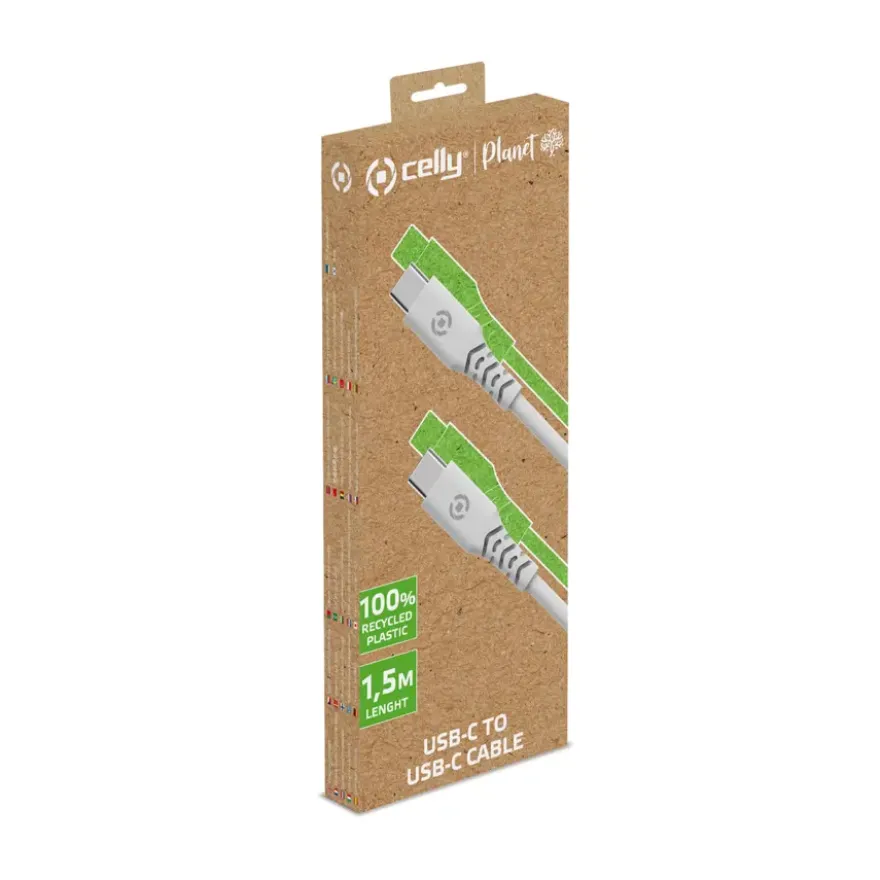 Celly Planet USB-C > USB-C kabel wit 1,5 meter
