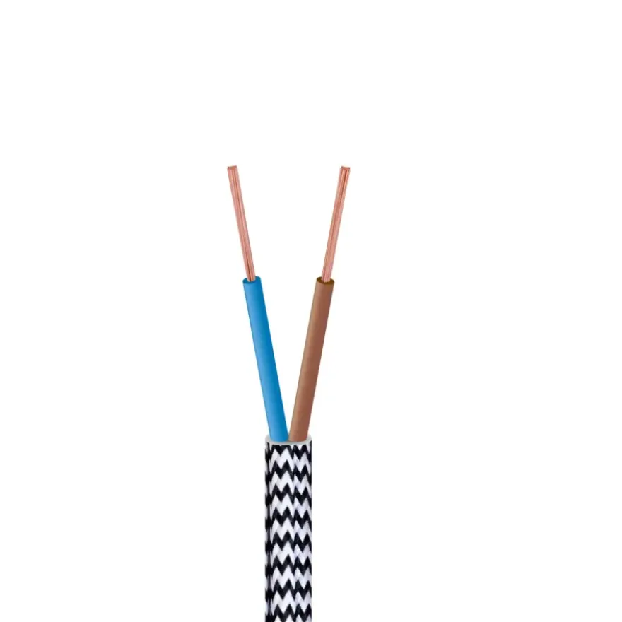 Decoratief Snoer 2 x 0,75mm2 Zwart/ Wit 5 Meter