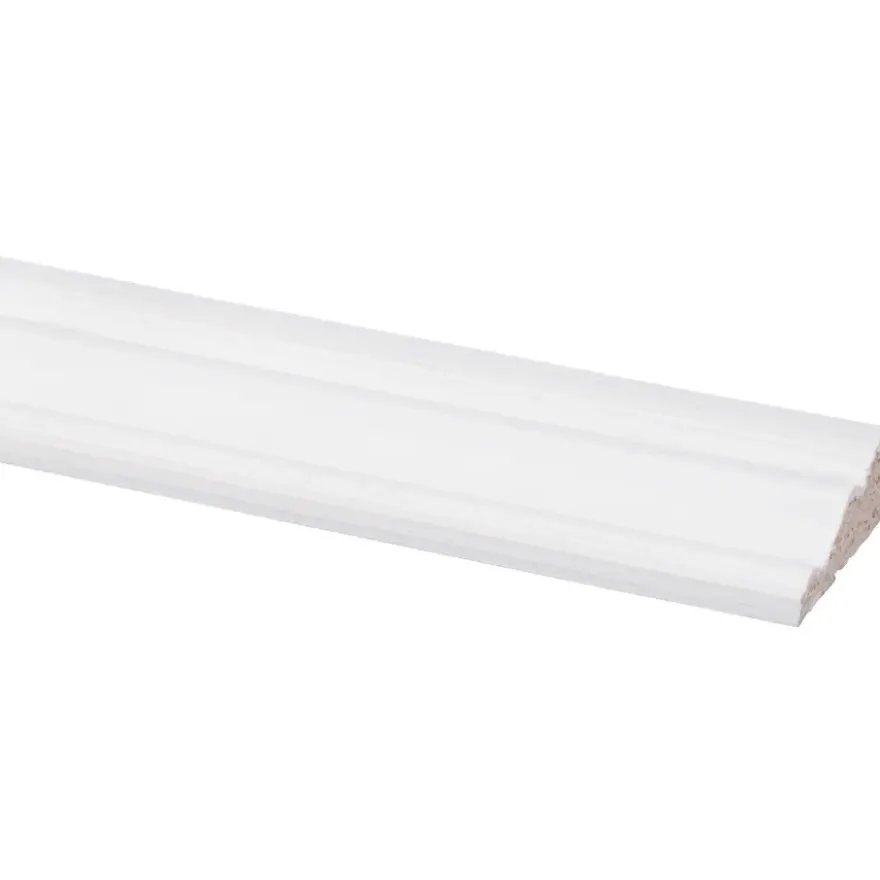 Decorlijst grenen 12x32 mm wit gegrond lengte 270 cm