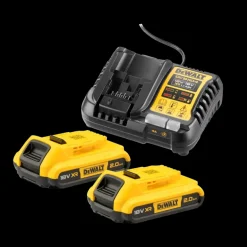 DeWalt 18V XR 2 accu's 2.0Ah + acculader / snellader DCB1104D2-QW