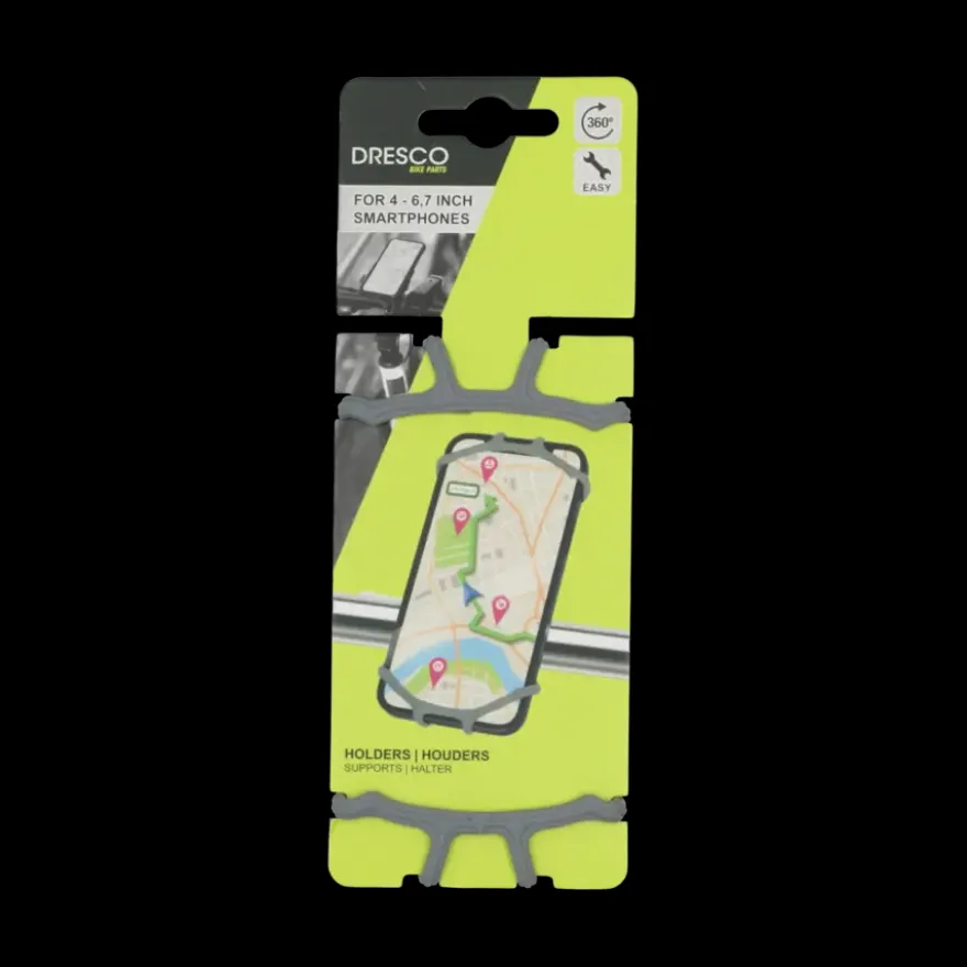 Dresco EZ Fit telefoonhouder fiets grijs