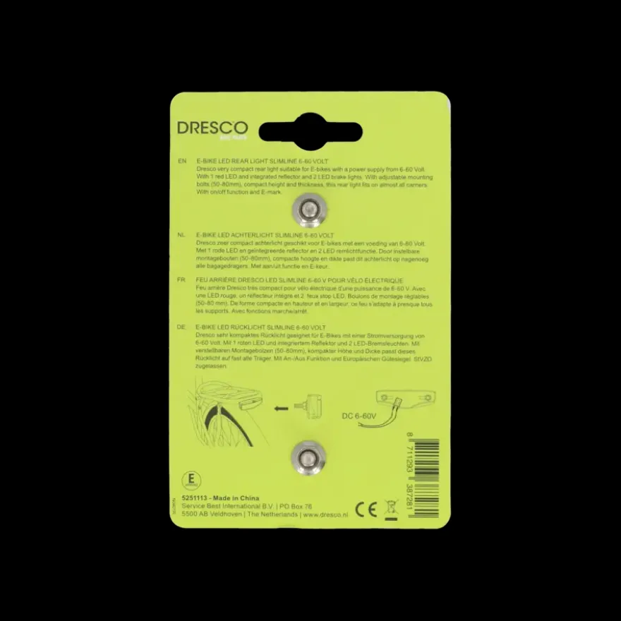 Dresco Slimline achterlicht E-Bike