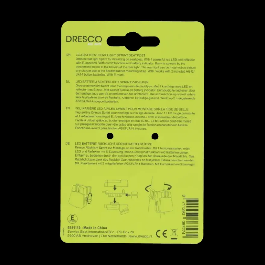 Dresco Sprint achterlicht zadelpen