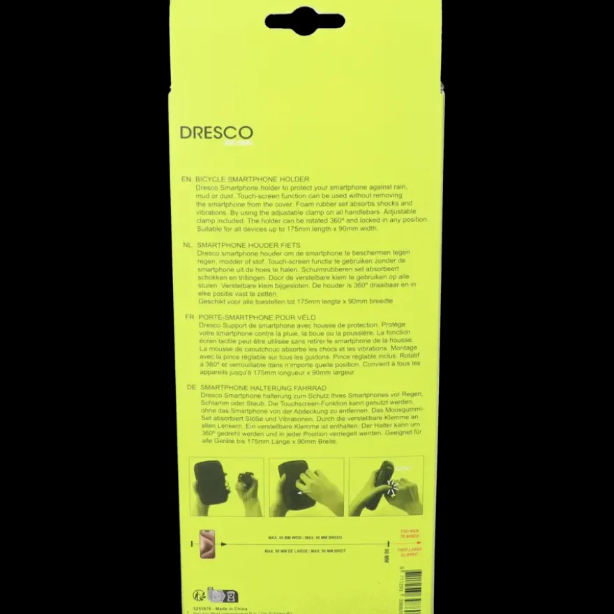 Dresco waterdichte smartphone houder fiets