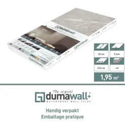 Dumawall+ wandtegel kunststof Sambro glans 1,95m² 37,5x65cm 8 stuks