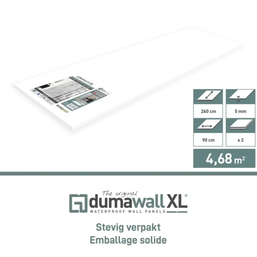 Dumawall XL kunststof wandbekleding Modica 4,68m² 90x260cm - 2 stuks