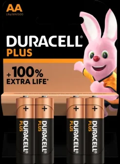 Duracell Batterij AA Alkaline Plus 4 stuks