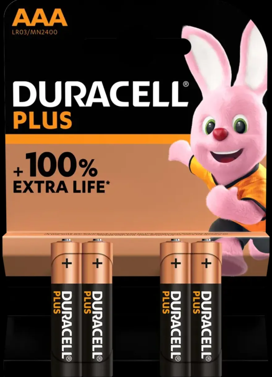 Duracell Batterij AAA Alkaline Plus 4 stuks