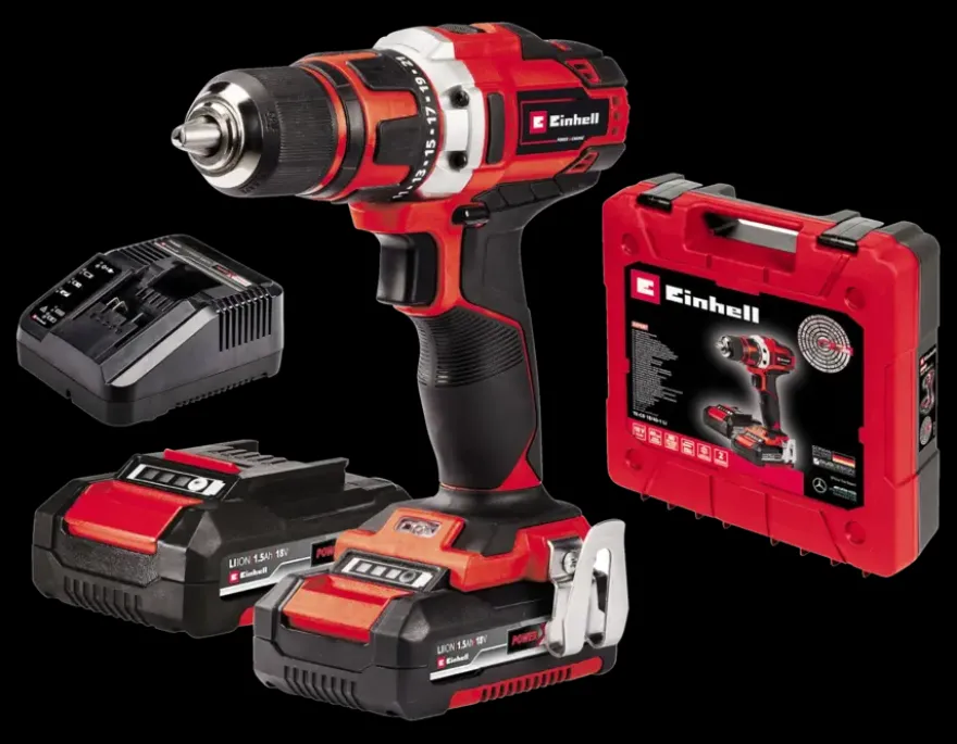 Einhell 18V accuboormachine TE-CD 18/40 LI incl. 2 accu's 1,5Ah + lader + koffer