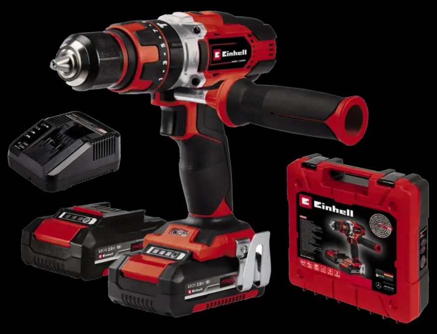 Einhell 18V klopboormachine TE-CD 18/48 LI incl. 2 accu's 2.0Ah + lader + koffer