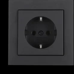 Gira E2 Inbouw Enkel Geaard Stopcontact Mat Zwart