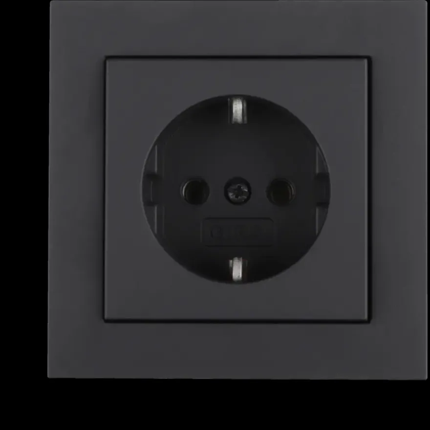 Gira E2 Inbouw Enkel Geaard Stopcontact Mat Zwart