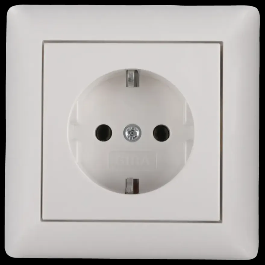 Gira ST55 inbouw enkel geaard stopcontact wit