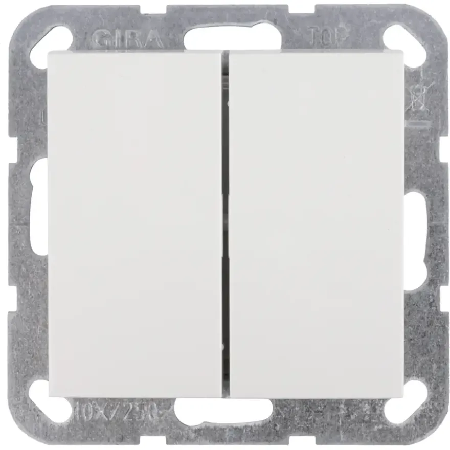 Gira ST55 inbouw wissel-/wisselschakelaar wit