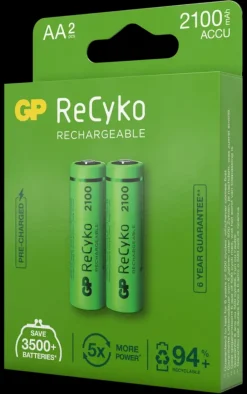 GP Batterij Oplaadbaar AA NiMH 2100mAh ReCyko 1,2V 2 Stuks