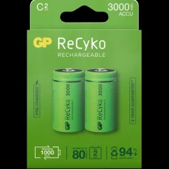 GP Batterij Oplaadbaar C Baby NiMH 3000mAh ReCyko 1,2V 2 Stuks