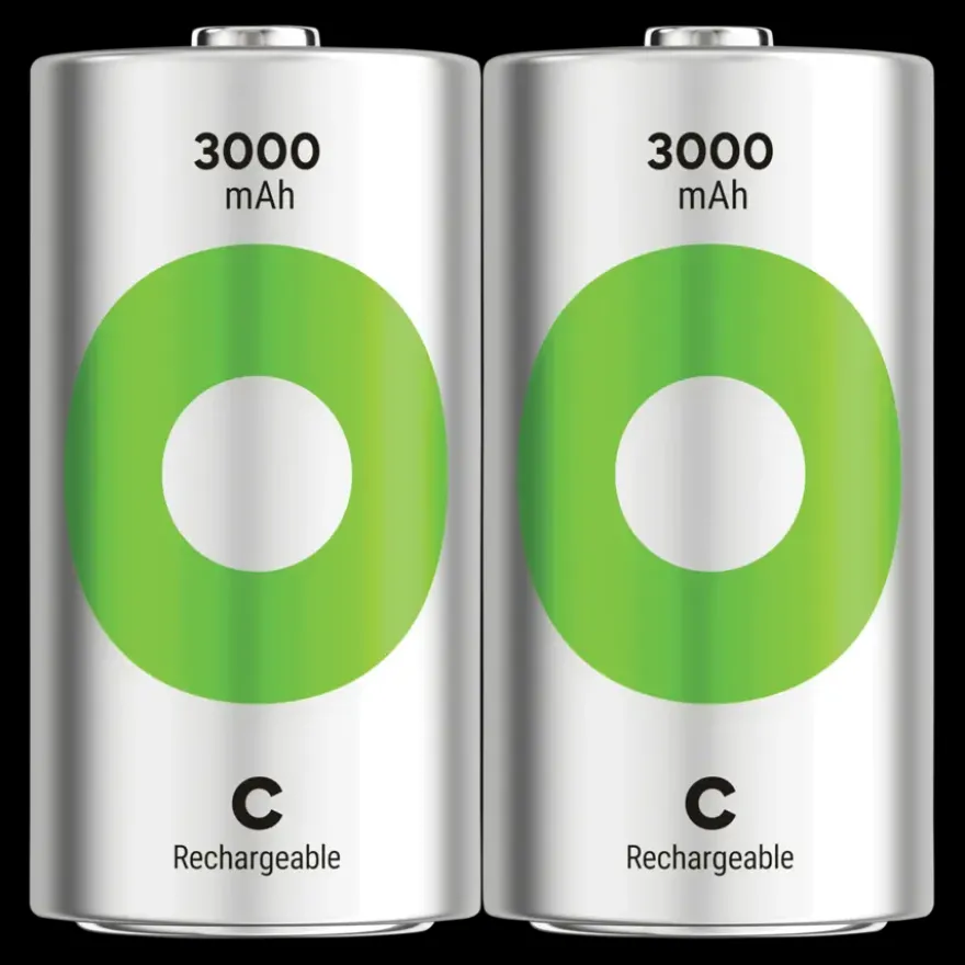 GP Batterij Oplaadbaar C NiMH 3000mAh ReCyko 1,2V 2 Stuks